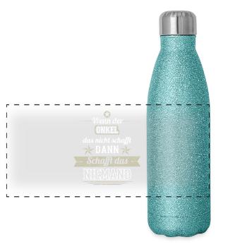 GIFT CREATES NOT ONE UNCLE - Panoramic Glitter Thermal Bottle 500 ml - blue glitter - Front