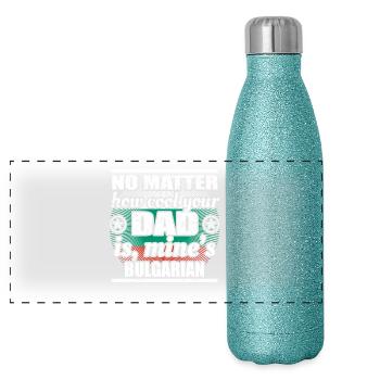 no matter cool dad father gift Bulgaria png - Panoramic Glitter Thermal Bottle 500 ml - blue glitter - Front