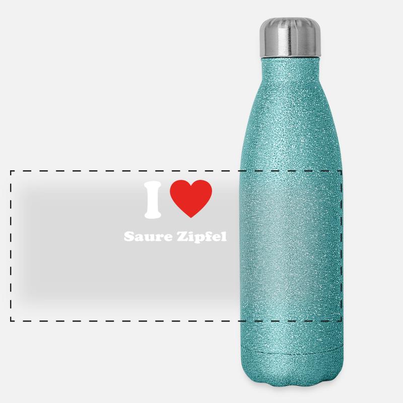 Bayern basst bier bayrisch Saure Zipfel Panorama Glitzer Isolierflasche 500 ml