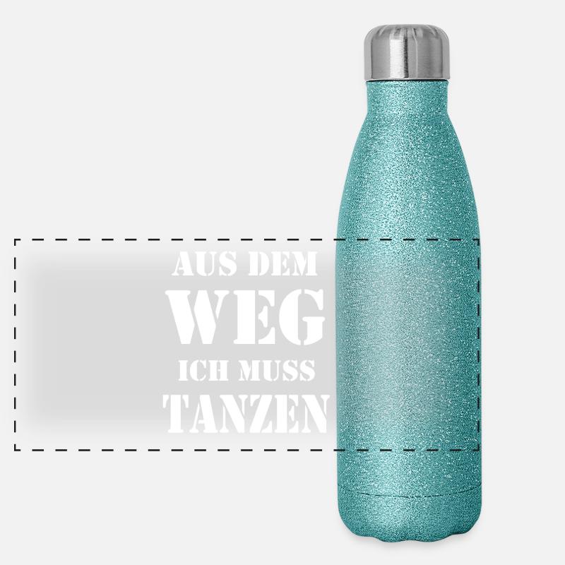 Tanzen Spruch Tanz Geschenk Panorama Glitzer Isolierflasche 500 ml