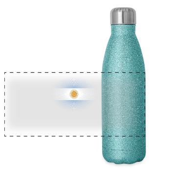 Heimatliebe heimat sonne schein flagge stolz Argen - Panoramic Glitter Thermal Bottle 500 ml - blue glitter - Front