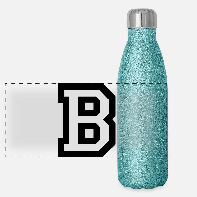 Buchstabe B Panorama Glitzer Isolierflasche 500 ml