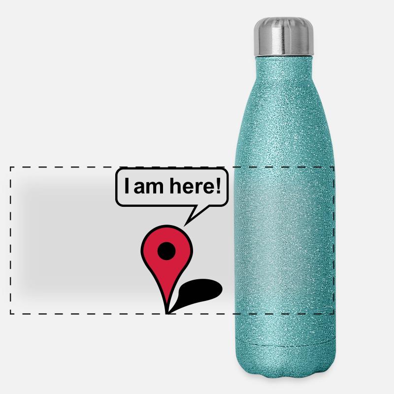 I am here! Google Maps Panoramic Glitter Thermal Bottle 500 ml