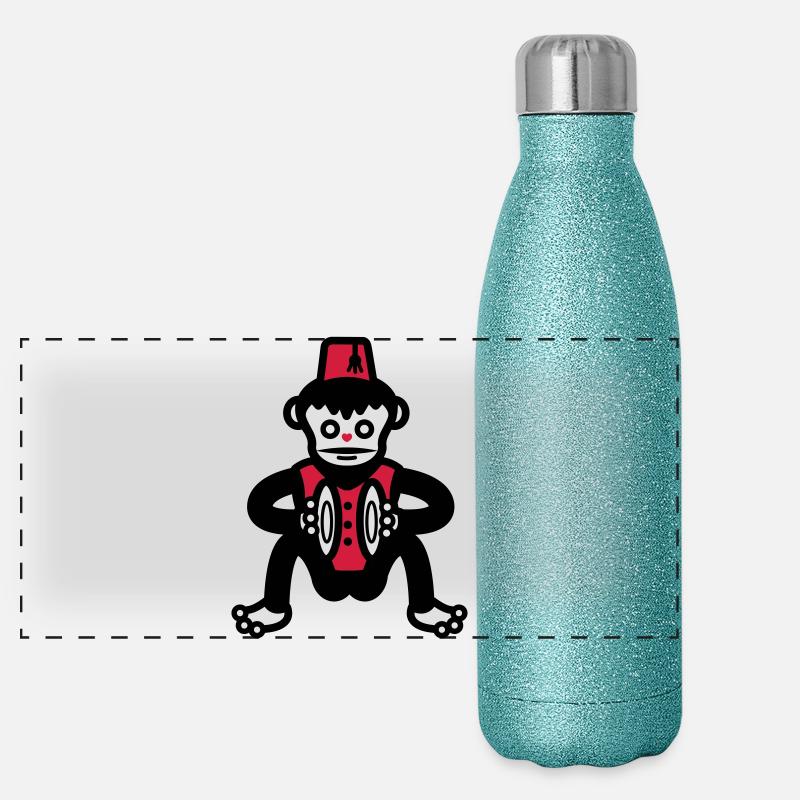 monkey affe ape Panorama Glitzer Isolierflasche 500 ml