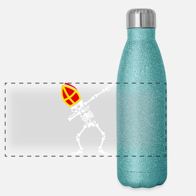 Dab Sinterklaas dab squelette Saint dabbing dabbing Gourde isotherme panoramique pailletée 500 ml