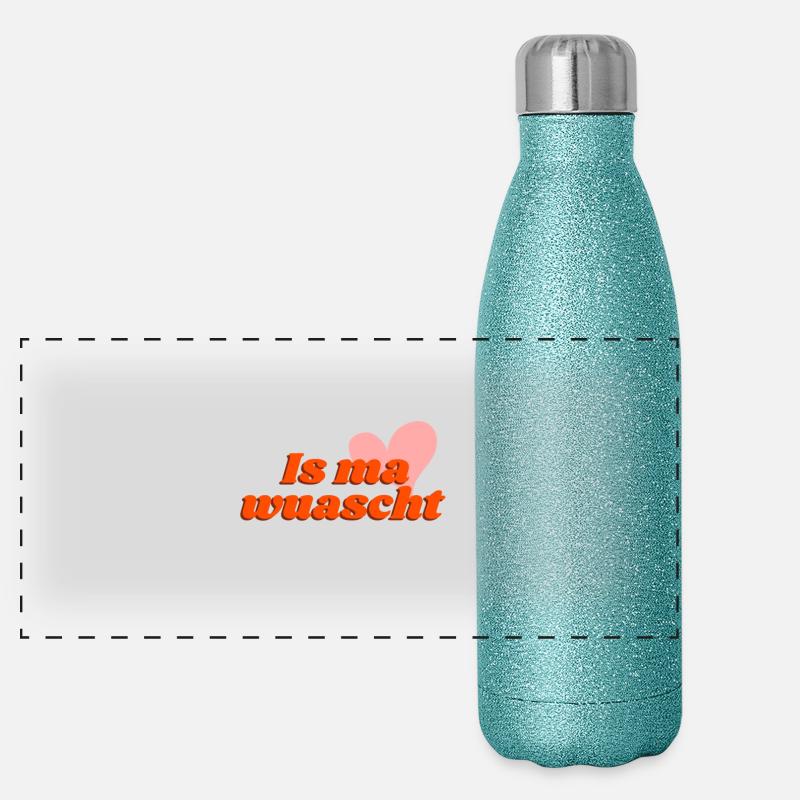 Is ma wuascht - cooler Dialekt Spruch Panorama Glitzer Isolierflasche 500 ml