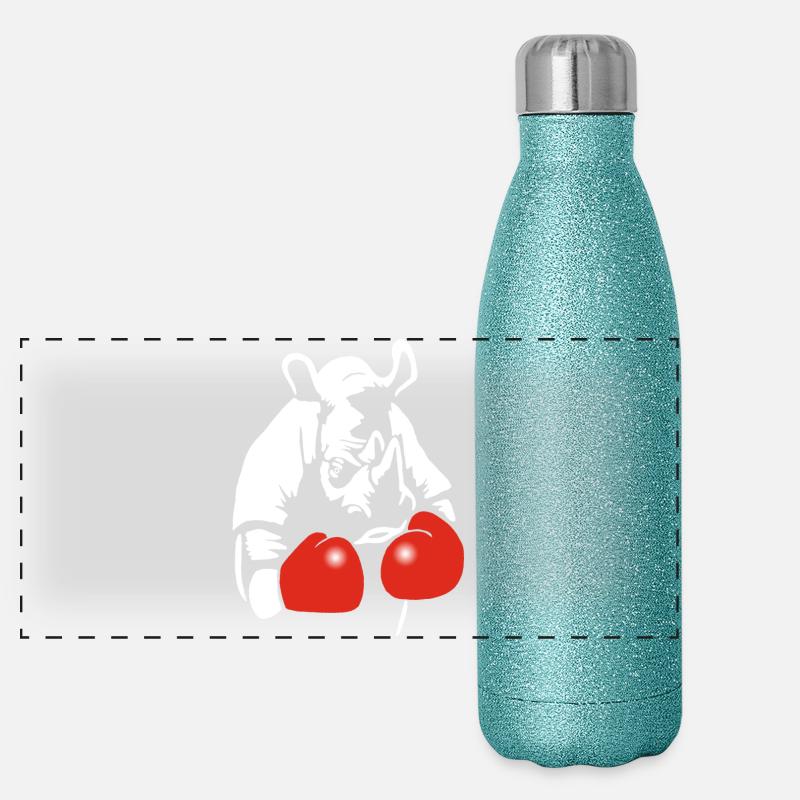 Boxing Rhinoceros Panoramic Glitter Thermal Bottle 500 ml