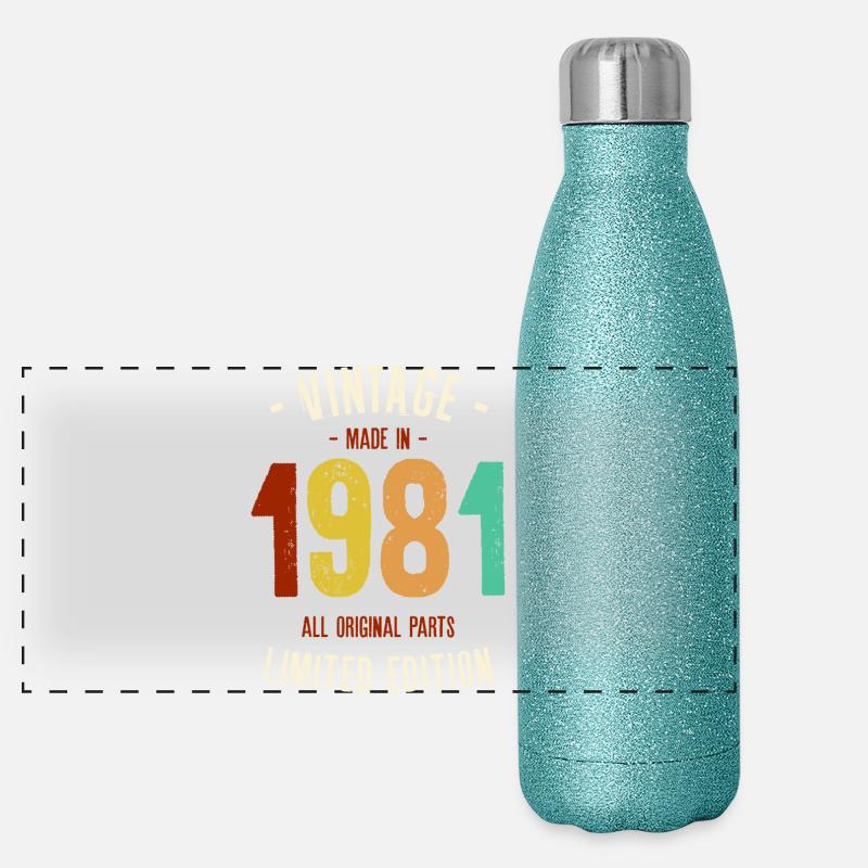 Millésime 1981 Edition Limitée Gourde isotherme panoramique pailletée 500 ml