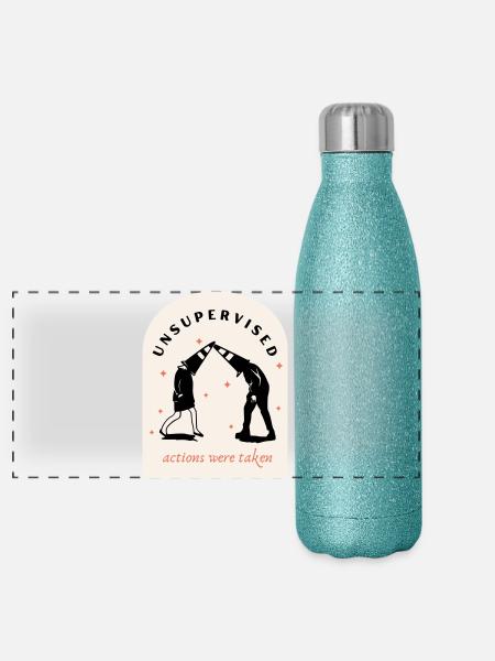 Unsupervised Actions - Panoramic Glitter Thermal Bottle 500 ml - blue glitter - Front