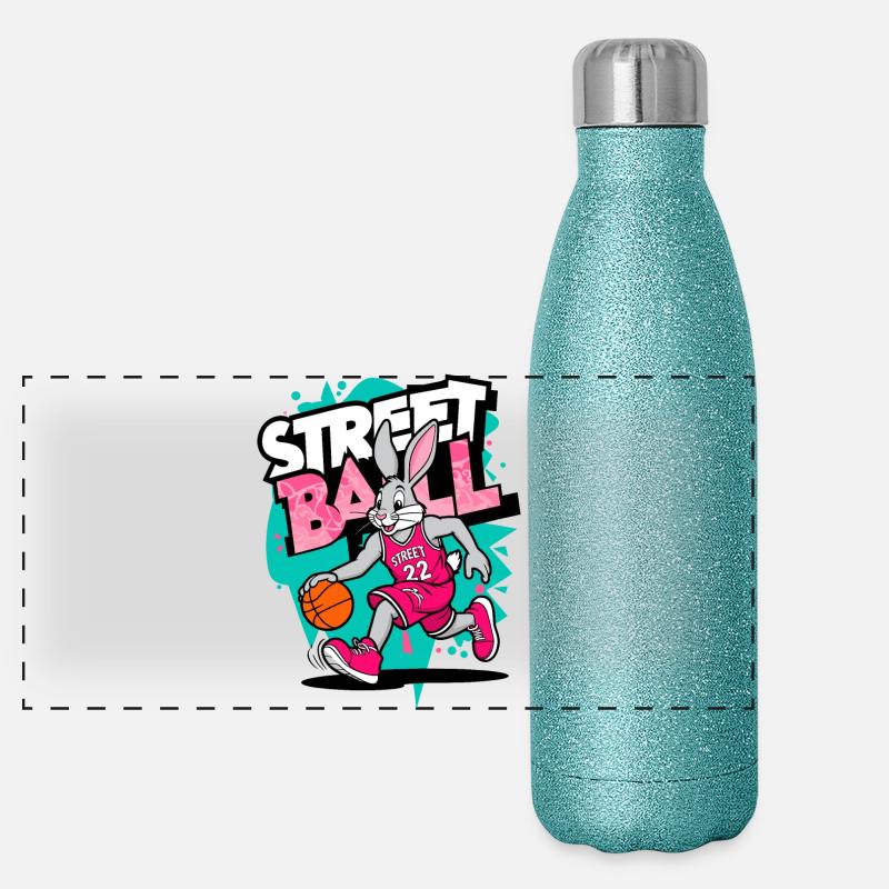 Lapin de basket-ball Gourde isotherme panoramique pailletée 500 ml