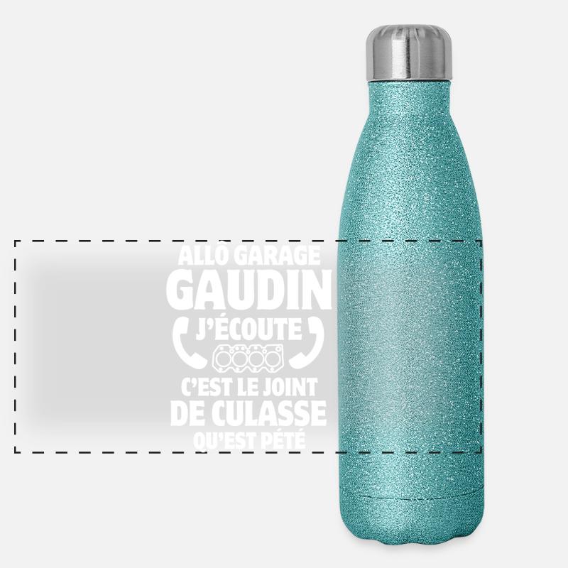 Garage, Mechanic, Workshop Manager Panoramic Glitter Thermal Bottle 500 ml