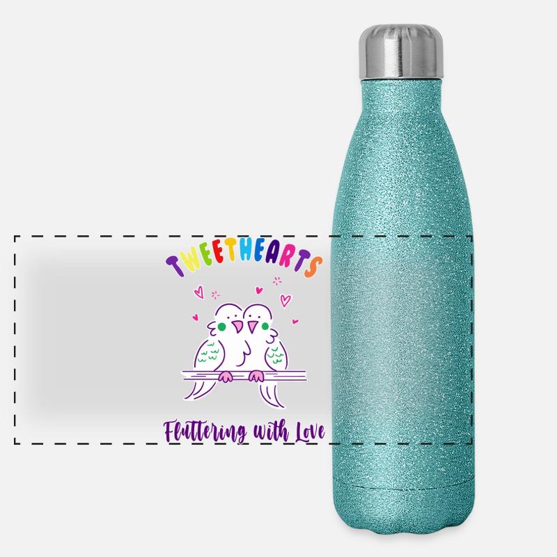 Tweethearts Flatter avec amour Gourde isotherme panoramique pailletée 500 ml