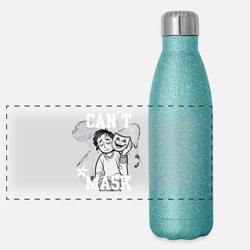 Impossible de masquer aujourd’hui – Énergie sociale introuvable Gourde isotherme panoramique pailletée 500 ml