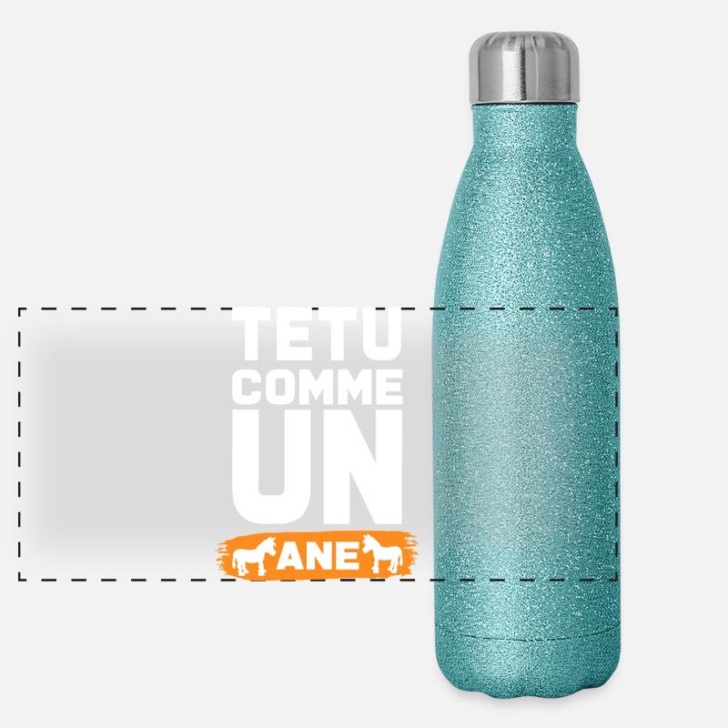 TEXT WIE EIN ESEL Panorama Glitzer Isolierflasche 500 ml