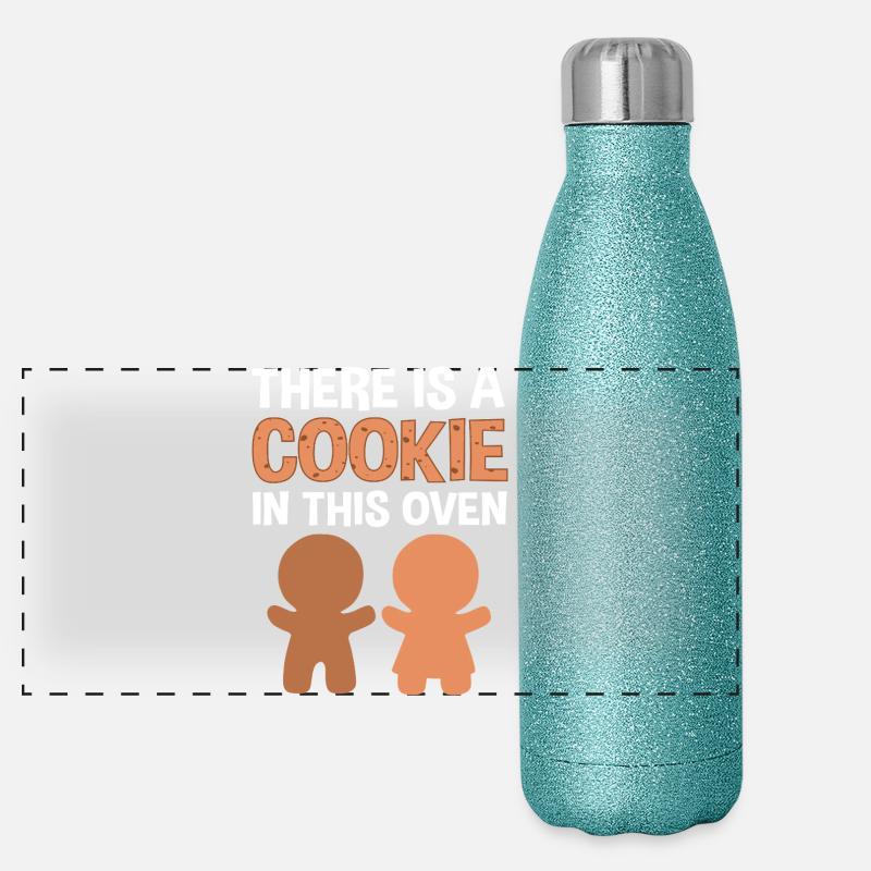 Pregnancy Birth Gingerbread Christmas Panoramic Glitter Thermal Bottle 500 ml