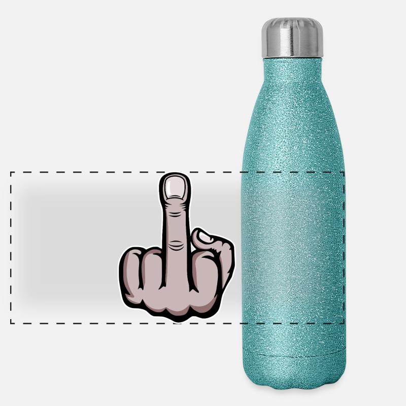 Doigt du milieu Conception de doigt puant Gourde isotherme panoramique pailletée 500 ml