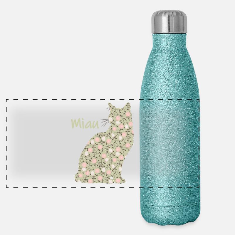 Miaou - Chat Gourde isotherme panoramique pailletée 500 ml