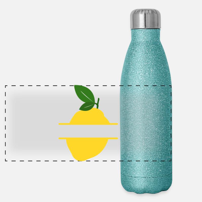 Lemon Split Frame Panoramic Glitter Thermal Bottle 500 ml