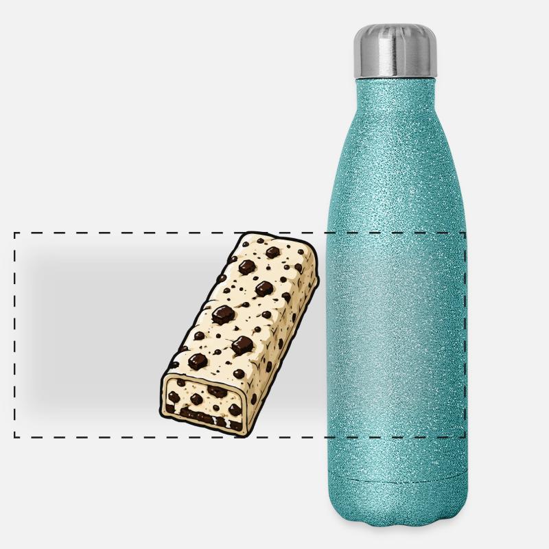 Schokoriegel mit Schoko-Stückchen Muster Panorama Glitzer Isolierflasche 500 ml