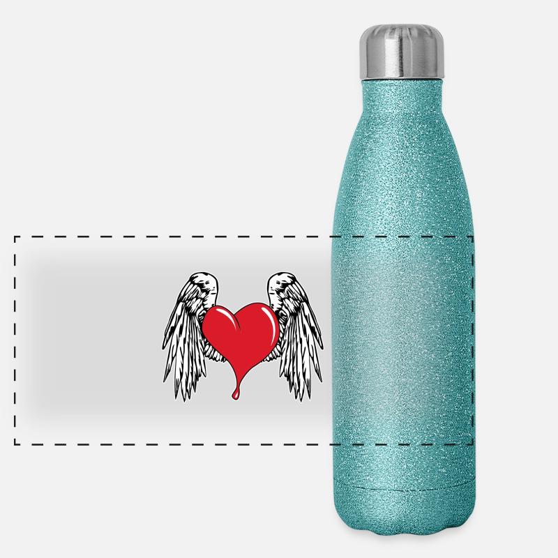 angel heart Panorama Glitzer Isolierflasche 500 ml
