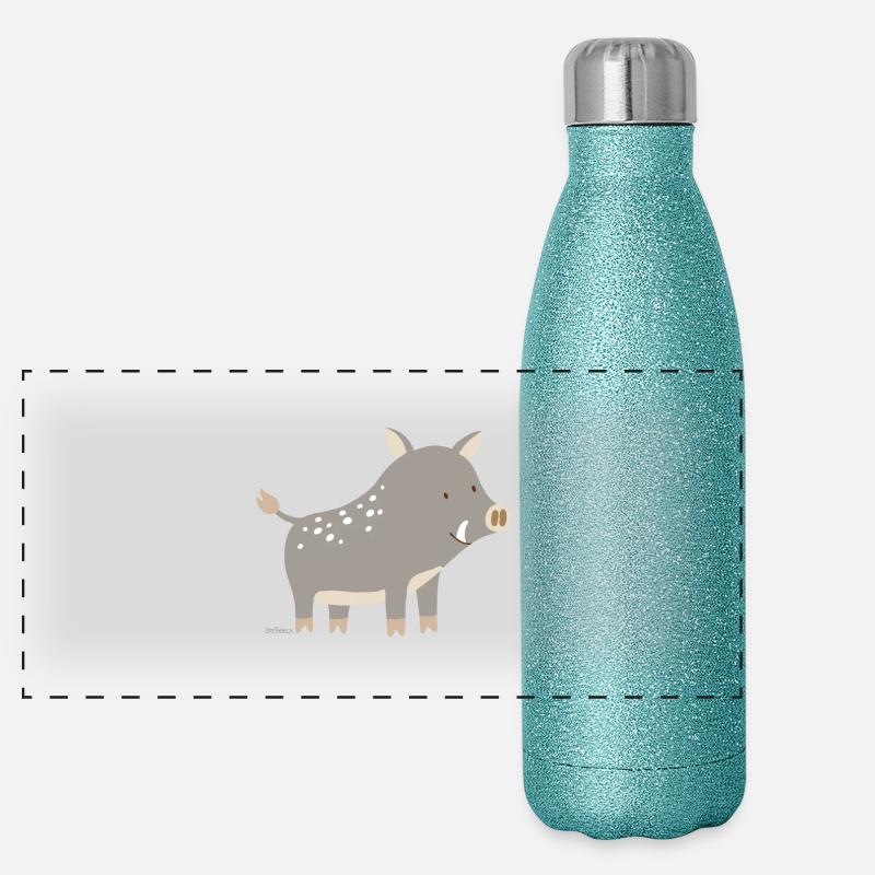 Wildschwein Panorama Glitzer Isolierflasche 500 ml