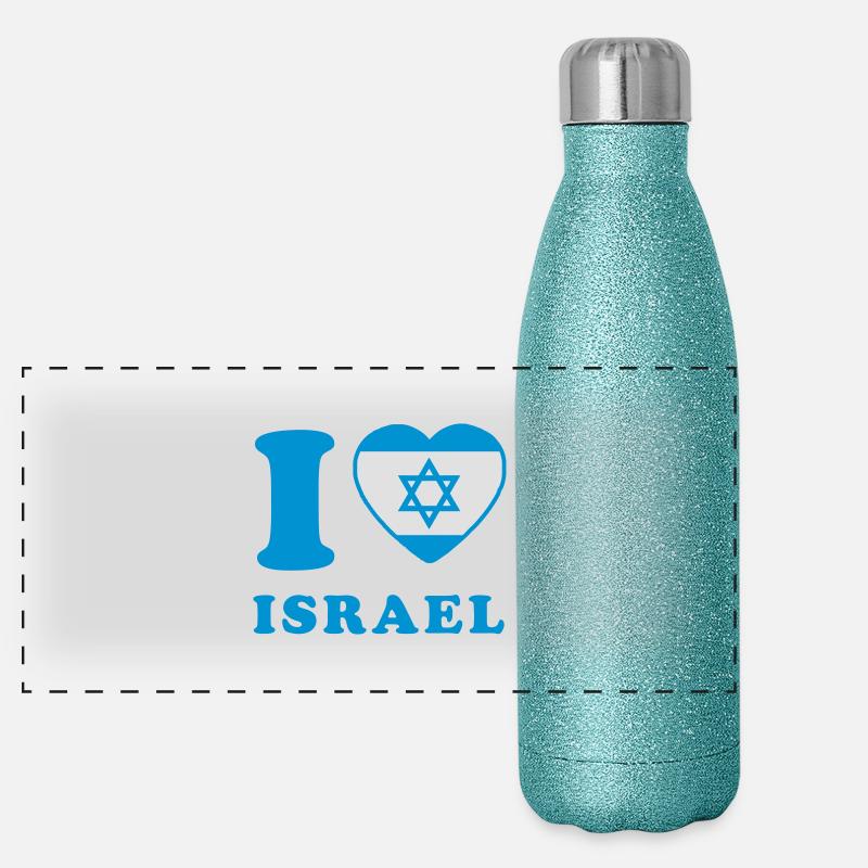 davidstern jude judentum Panorama Glitzer Isolierflasche 500 ml