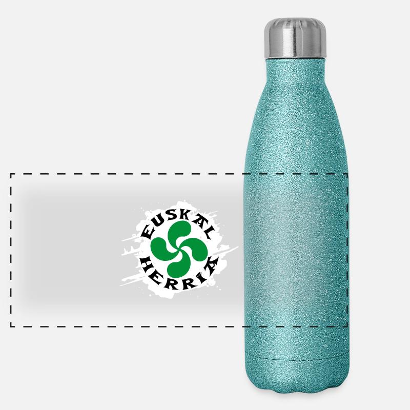 Croix Basque - Lauburu Gourde isotherme panoramique pailletée 500 ml