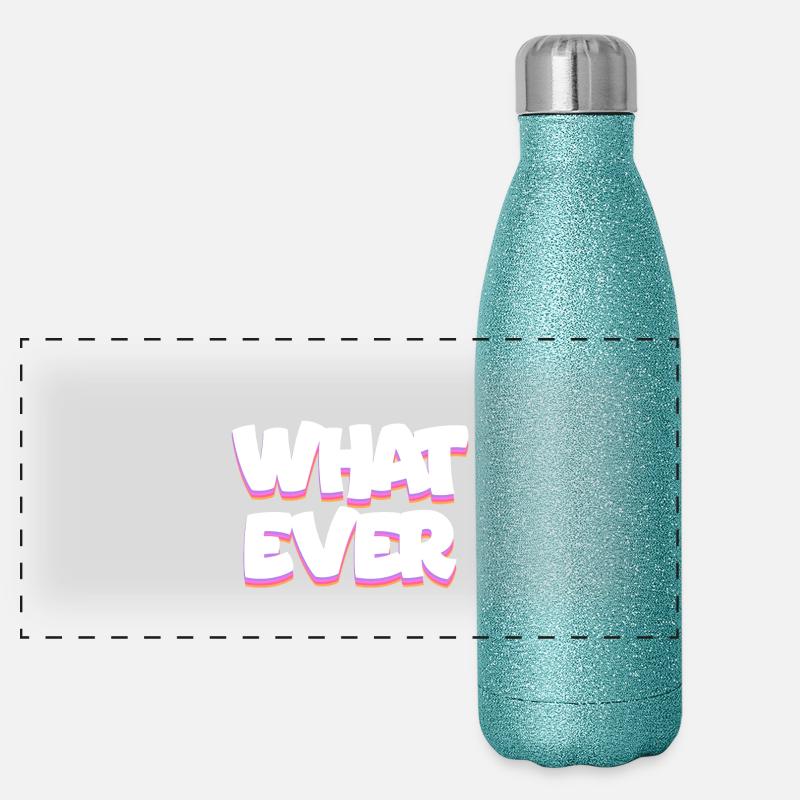 What Ever - Panorama Glitzer Isolierflasche 500 ml - Blau Glitzer