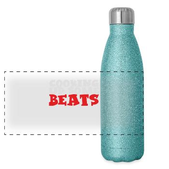 cook some beats - Panoramic Glitter Thermal Bottle 500 ml - blue glitter - Front