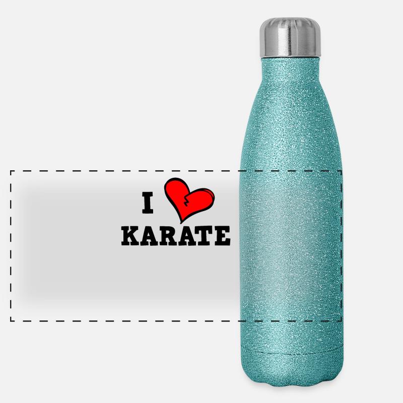 Ich liebe Karate Panorama Glitzer Isolierflasche 500 ml