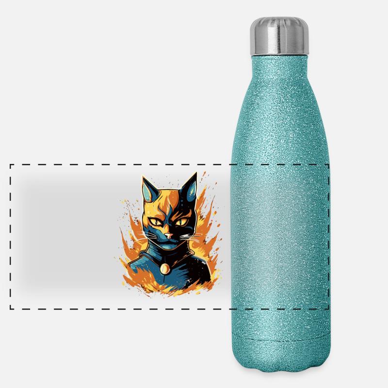 Super pattes en action: super chat Gourde isotherme panoramique pailletée 500 ml