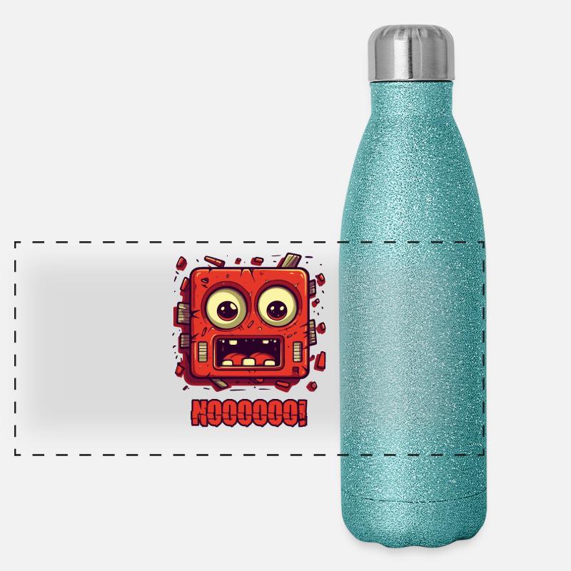No! Funny face Panoramic Glitter Thermal Bottle 500 ml