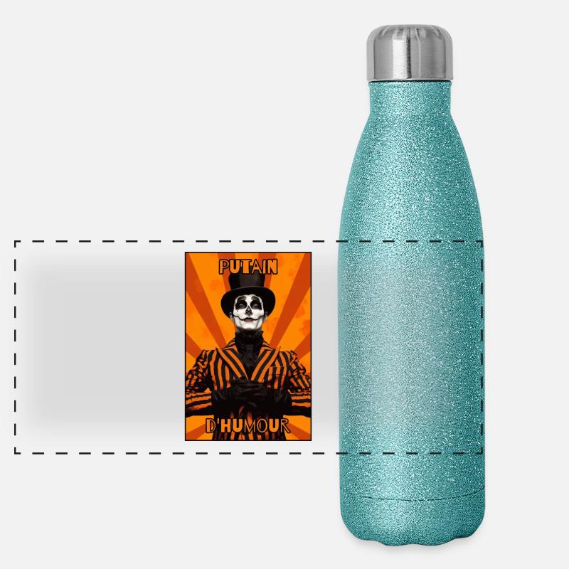 D'Humour: French Meme Panoramic Glitter Thermal Bottle 500 ml