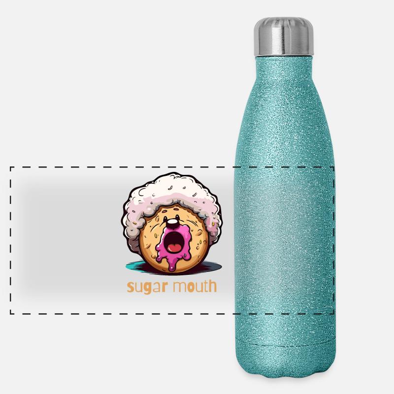 afro donut confiture sucre bouche Gourde isotherme panoramique pailletée 500 ml