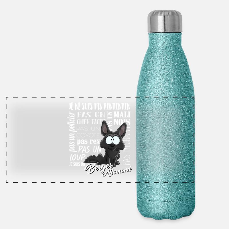 I am German Shepherd - black - whiteFR Panoramic Glitter Thermal Bottle 500 ml