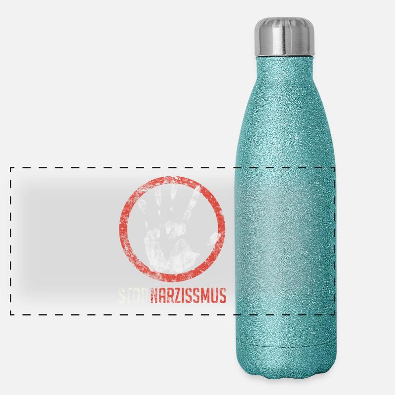 Arrêtez le narcissisme Gourde isotherme panoramique pailletée 500 ml