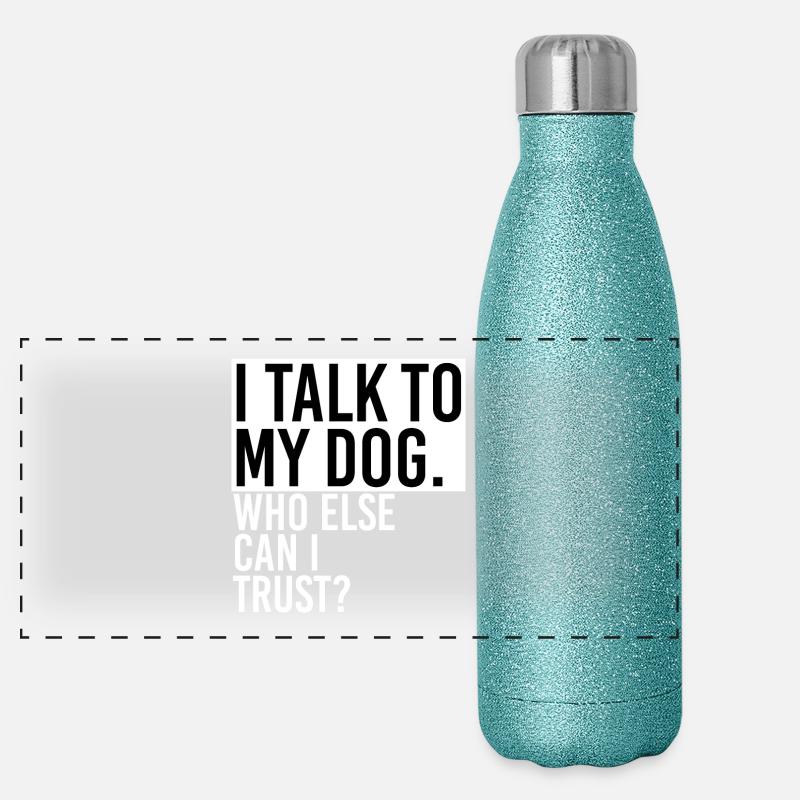 Rede mit Hund Panorama Glitzer Isolierflasche 500 ml