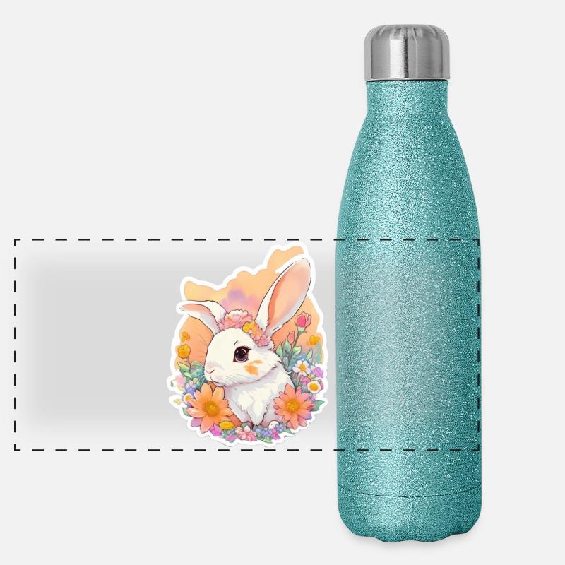 kleines Häschen Panorama Glitzer Isolierflasche 500 ml