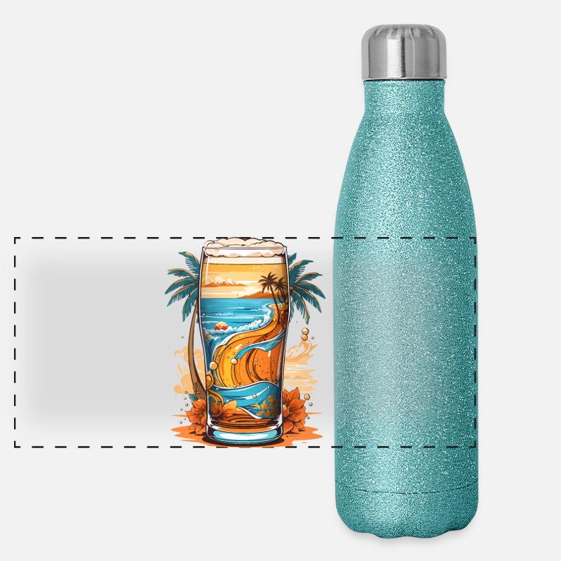 Beach Beer Panoramic Glitter Thermal Bottle 500 ml