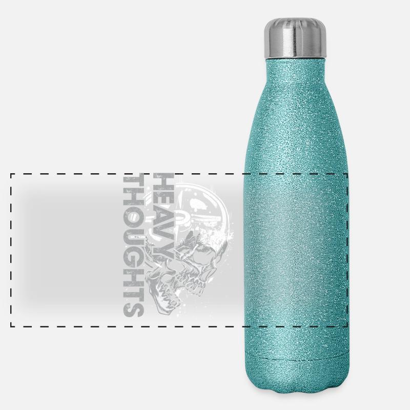 Skull Vinyl Pulse Graphic Panoramic Glitter Thermal Bottle 500 ml
