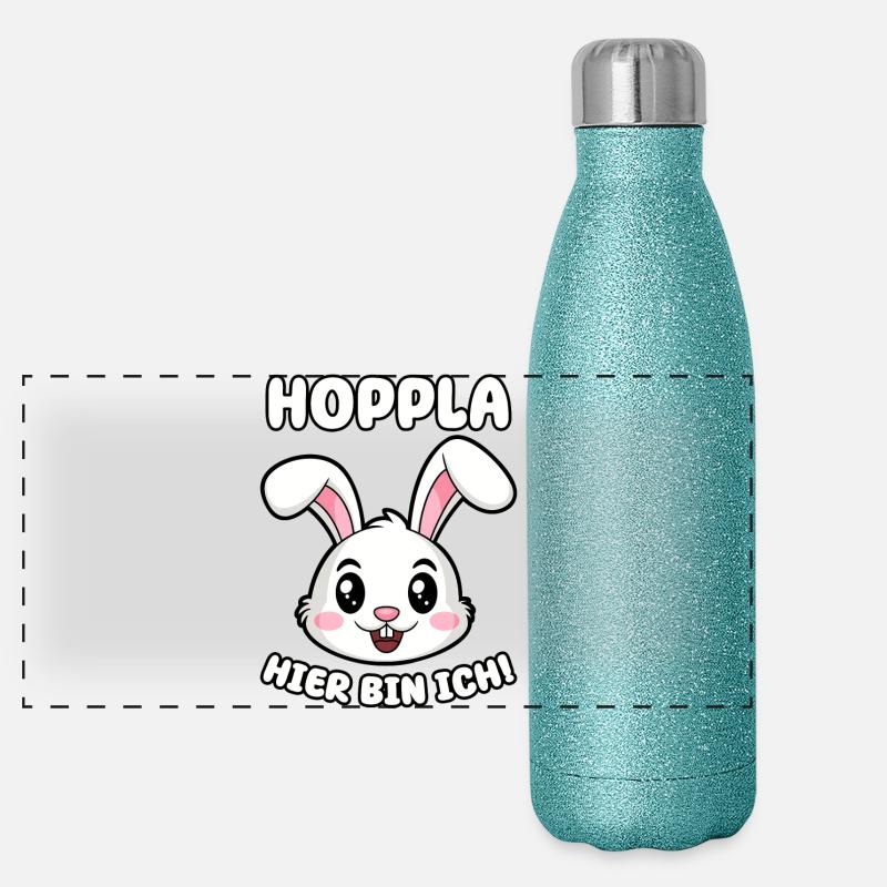 Hoppla hier bin ich! Panorama Glitzer Isolierflasche 500 ml