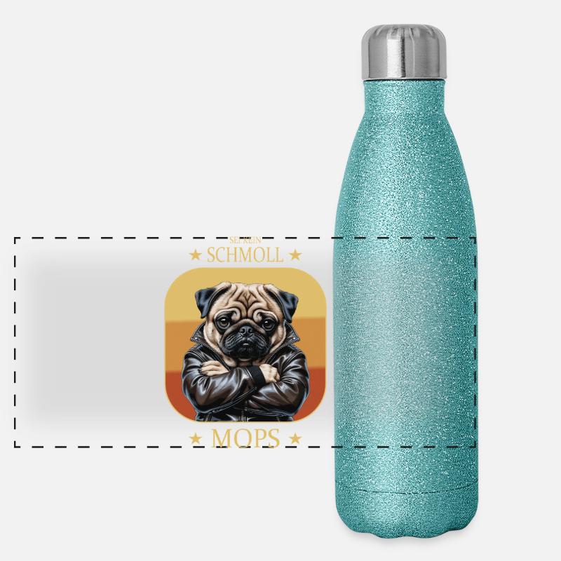 Schmollmops Panorama Glitzer Isolierflasche 500 ml