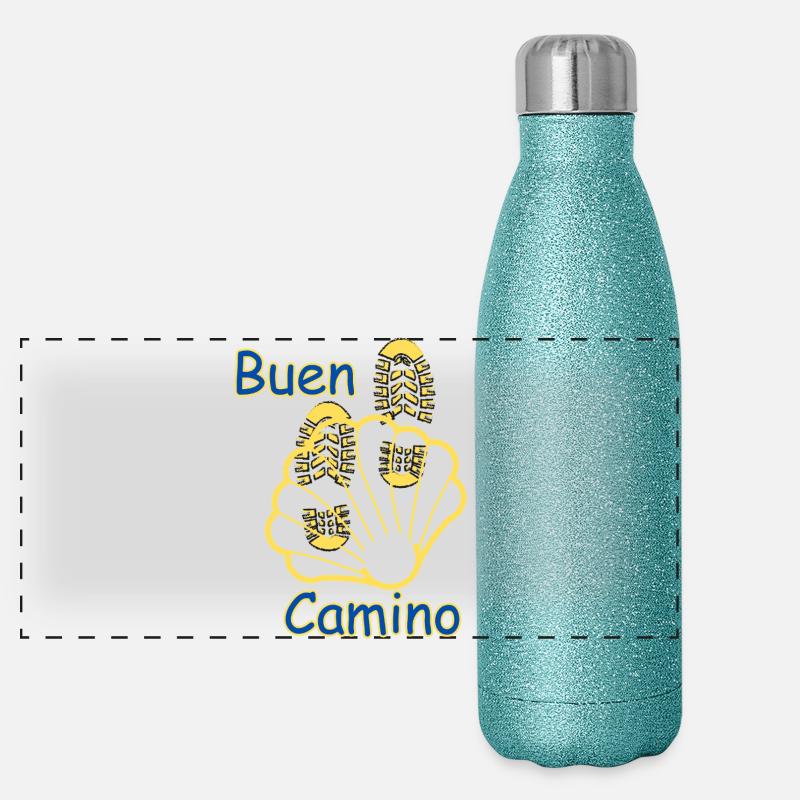 Lebensweg , buen Camino  Panorama Glitzer Isolierflasche 500 ml