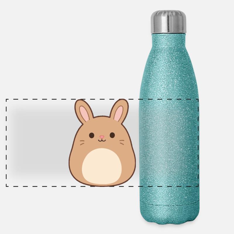 Mignon lapin dessin animé imprimé Gourde isotherme panoramique pailletée 500 ml