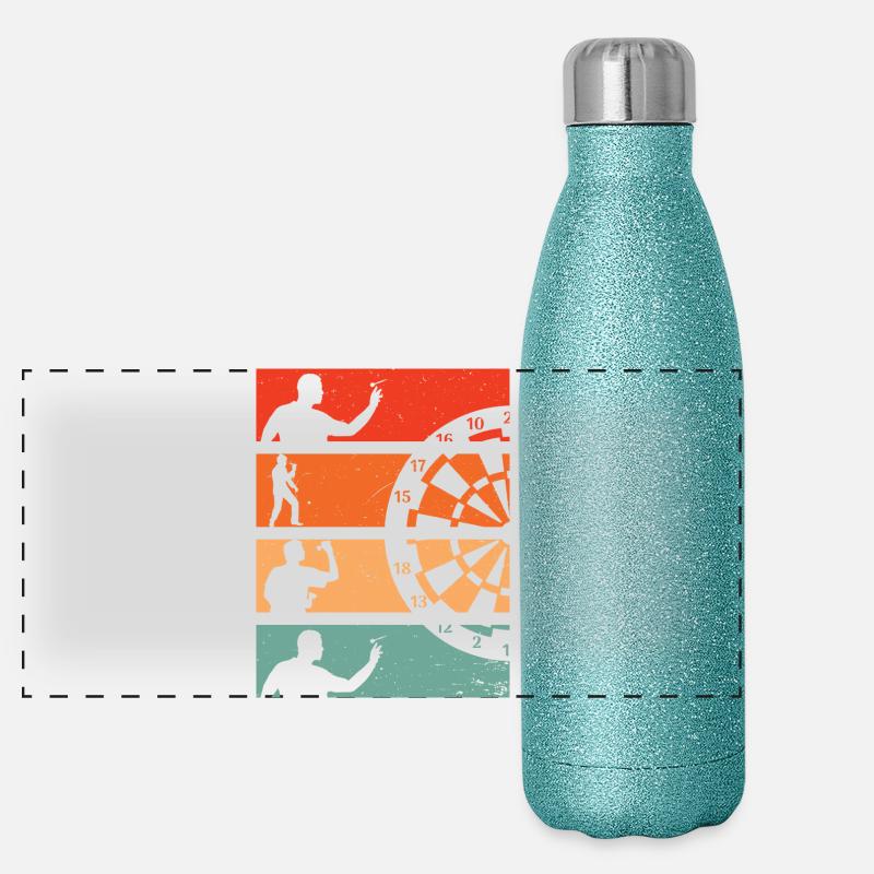 Fléchettes Sport Rétro Dartpfeil Gourde isotherme panoramique pailletée 500 ml