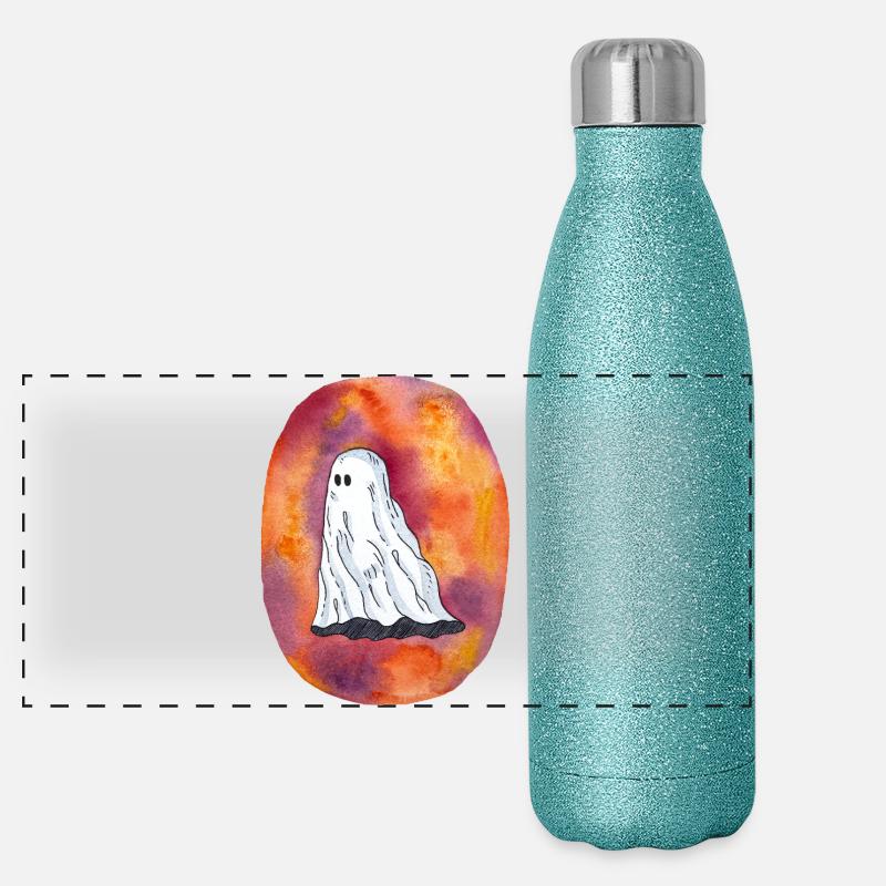 Geist in feurigen Farben Panorama Glitzer Isolierflasche 500 ml