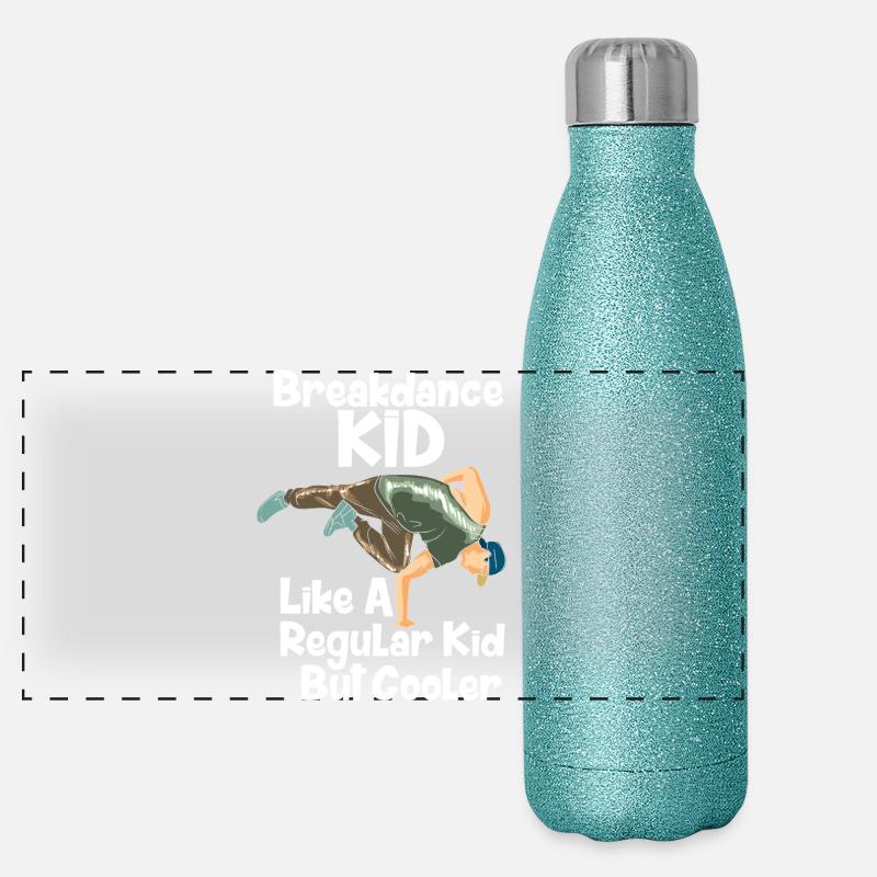 Breakdance, Hip Hop, Art de la danse de rue B-Boy, Gourde isotherme panoramique pailletée 500 ml
