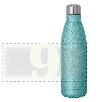 9 - Panoramic Glitter Thermal Bottle 500 ml - blue glitter - Front