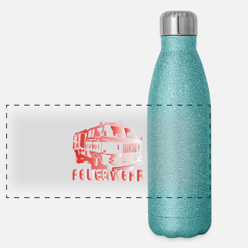W50 Feuerwehr Spritze IFA Panorama Glitzer Isolierflasche 500 ml
