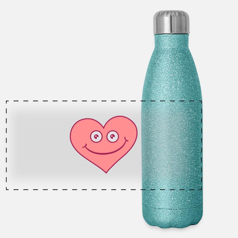 Happy Heart Panoramic Glitter Thermal Bottle 500 ml